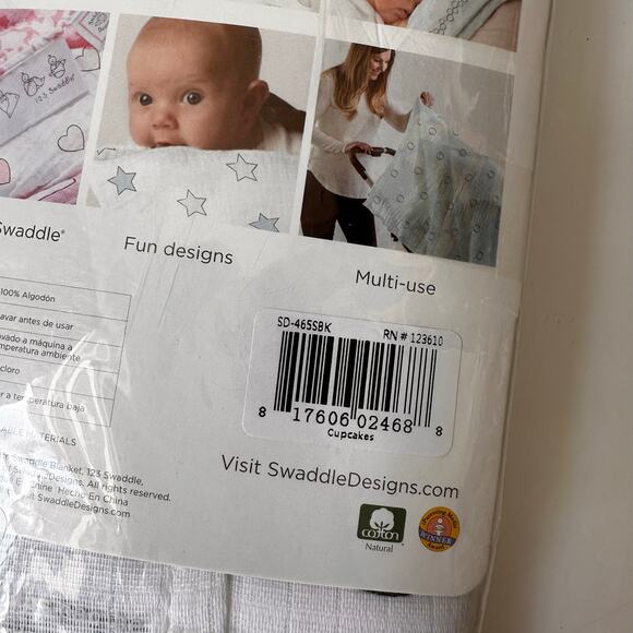 Swaddle Designs Marquisette Blanket - Cupcake Print - Picture 6 of 6